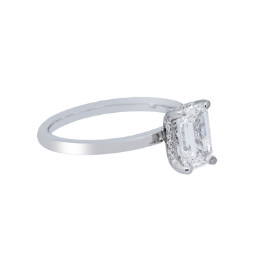 14k White Gold Emerald Cut Diamond engagement ring